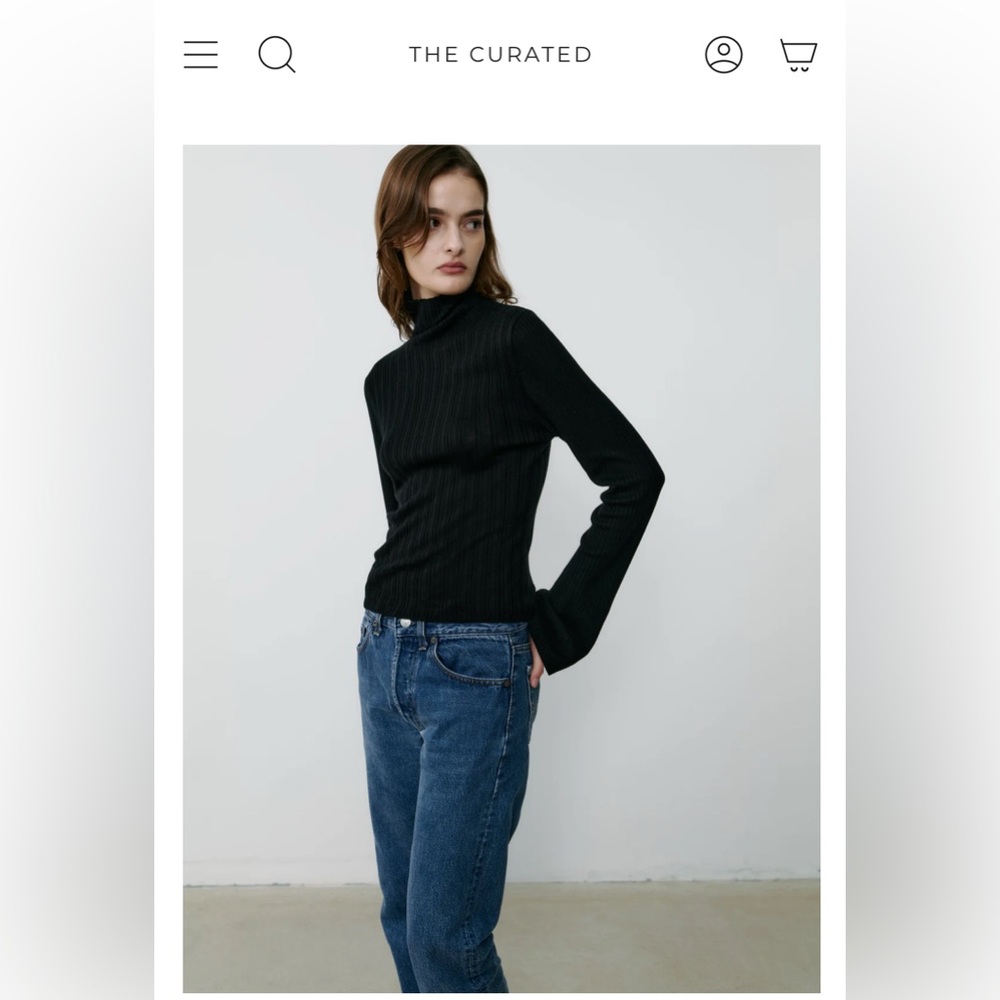 NWT The Curated - Silk High Neck Top - XXS - Picture 2 of 6